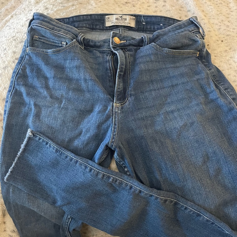Hollister Women's Super Skinny Jeans - Blue size 12